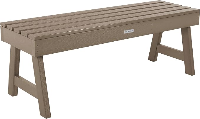 Highwood Weatherly Picnic Garden Bench, 4 Feet, Woodland Brown