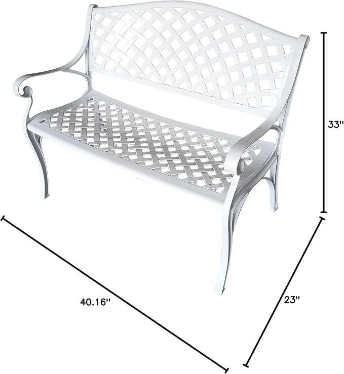 Oakland Living Outdoor Aluminum Modern Patio Bench Loveseat