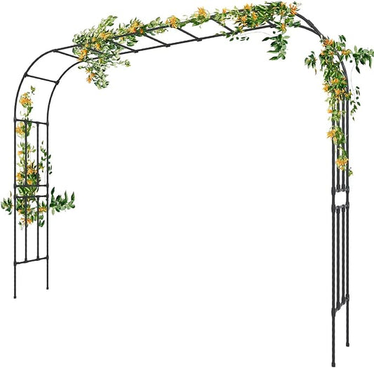BUKLIYN Garden Arch Trellis - Length: 126in, Height: 94.5in Garden Arch Arbor Trellis for Climbing Plants Outdoor - Garden Arch for Lawn, Party, Ceremony Wedding Decoration