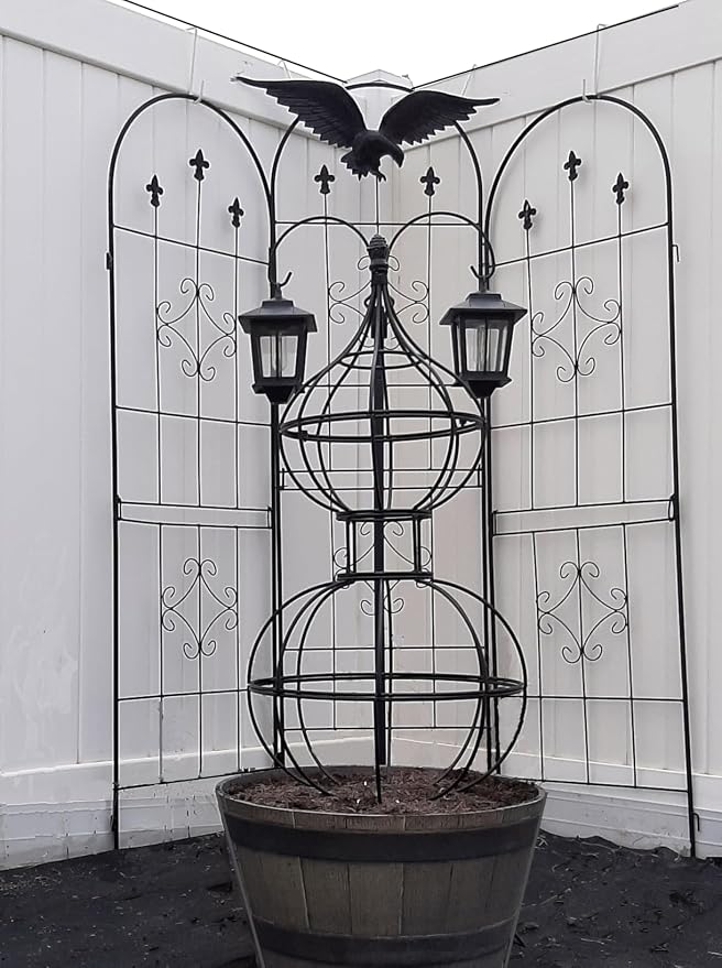 47"x17" Metal Obelisk Trellis for Climbing Plants | Unique Outdoor Support for Rose Bushes and Tall Vines | Durable & Weather-Resistant Garden Decor