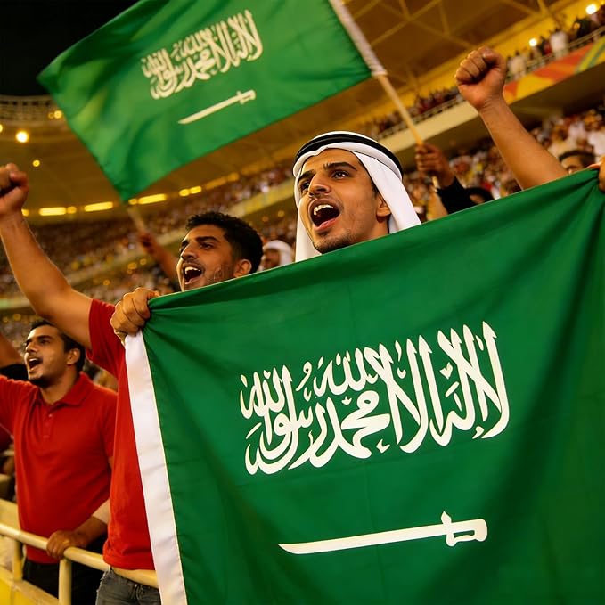Ahfulife Saudi Arabia Flag 3x5 Ft, 2 Pcs Large Saudi Arabian National Flags for Outdoor Indoor, Double Sided with Brass Eyelets for World Cup, National Day, Party, Garden, Bar, Street Decor
