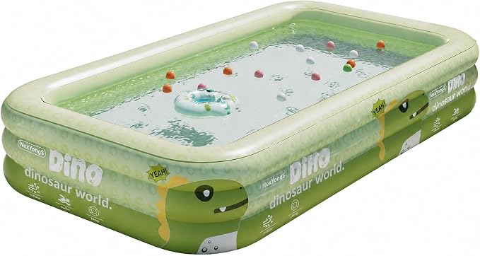 NexYongS Oversized Inflatable Pool,Thickened PVC Family Swimming Pool, Outdoor, Garden, Backyard, Summer Water Party,Green Dinosaurs