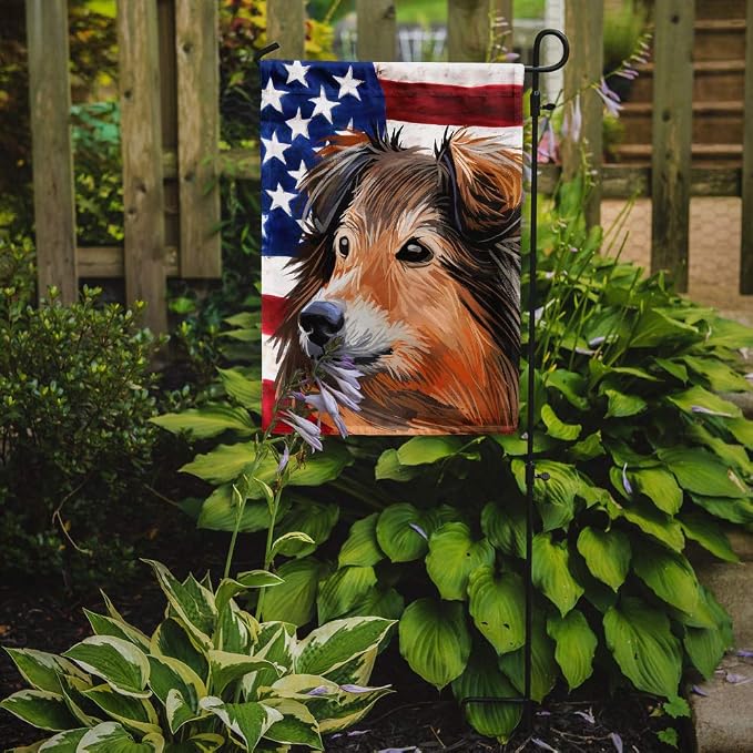 Caroline's Treasures CK6703GF Shetland Sheepdog Dog Garden Flag Mailbox Flag Decorative Yard Flag Banner Outside Patio Artwork Yard Flower Beds, Garden Size, Multicolor