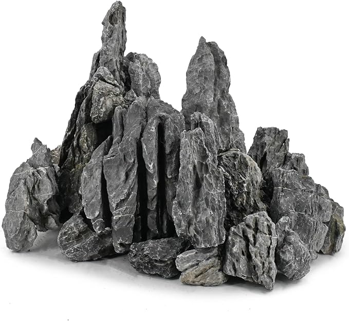 Unocho Seiryu Rock Aquarium Stones 11lb Natural Dragon Stone for Aquascaping Fish Tank Aquarium Landscaping Model Tank Decoration Miniature Fairy Garden(3-8 Inches)