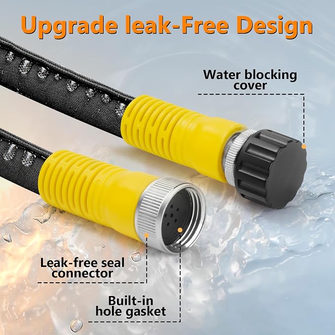 LAVEVE 75FT Flat Soaker Hose, Heavy Duty Garden Watering Hose, Flexible Leakproof Drip Irrigation Hose Saves 80% Water for Lawn, Flower Beds, Vegetable Field