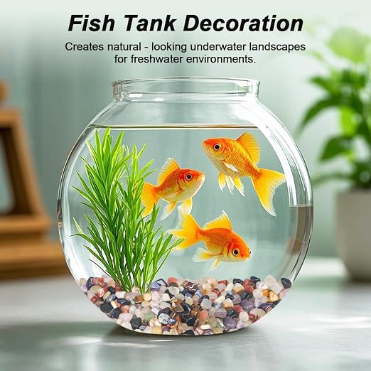 Fish Tank Gravel,Landscaping Pebbles, River Rocks Decorative Ornamental Pebbles, DIY Smoothed Rocks for Potted Plant Resin Art Vase Fillers Aquarium Gravel Rocks (Mixed Color, 2 Pounds)