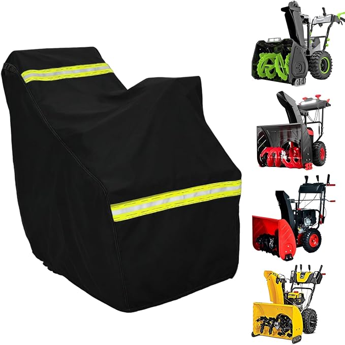 Chikia 600D 24-32 inch Snowblower Cover, 2-3 Snow blower Compatible with Toro,Ariens,EGO,C ubCadet,Troy-Bilt,Craftsman Ryobi Waterproof Outdoor with Windproof strap,Two Vents