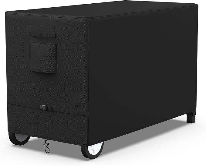 Outdoor Prep Table Cover, Waterproof Outdoor Dining Cart Cover, Heavy Duty Oxford Fabric for Outdoor Storage Cabinet and Utility Cart, 46"L×25"D×39"H, Black