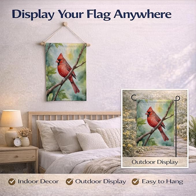 Caroline's Treasures West Virginia Northern CardInal Garden Flag Mailbox Flag Decorative Yard Flag Banner Outside Patio Artwork Yard Flower Beds, Garden Size, Multicolor