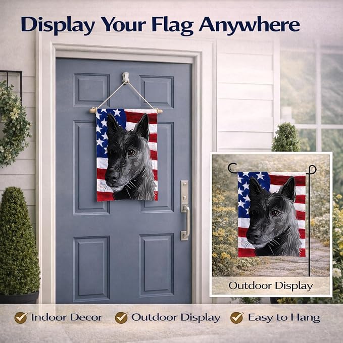 Caroline's Treasures CK6701GF Seskar Seal Dog American Flag Garden Flag Mailbox Flag Decorative Yard Flag Banner Outside Patio Artwork Yard Flower Beds, Garden Size, Multicolor