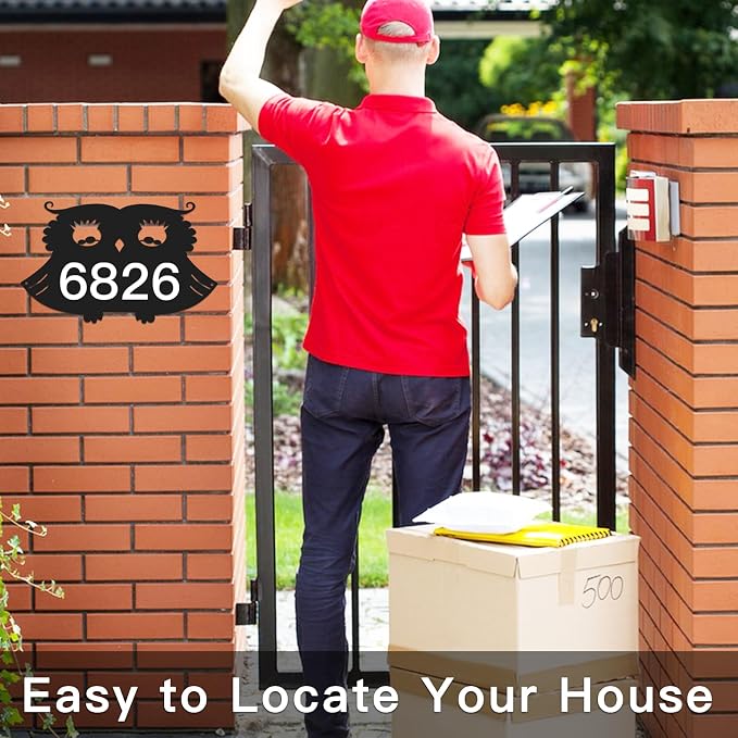 Metal Address Sign for Houses, Wall Mounted House Numbers for Outside, Reflective Home Address Sign For House, Mailbox Decor Numbers, High Visibility Address Plaques for Street, Yard