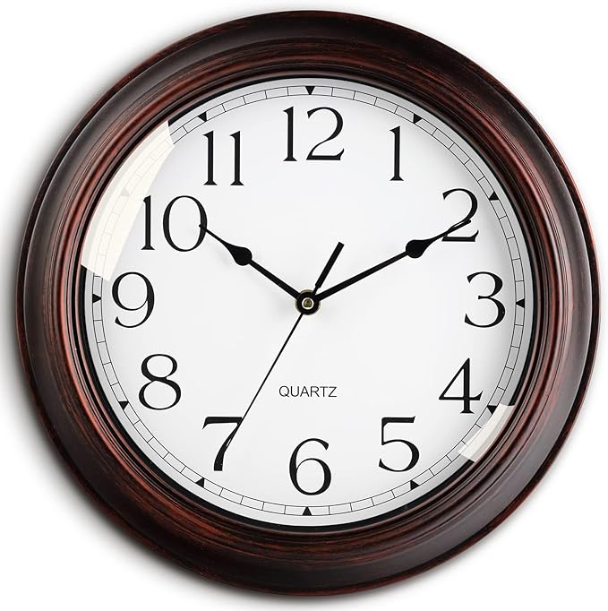 KECYET Wall Clocks Battery Operated Silent Non-Ticking Wall Clock 8.5 Inch Small Vintage Retro Rustic Style Decorative for Kitchen Living Room Home Office (Bronze)