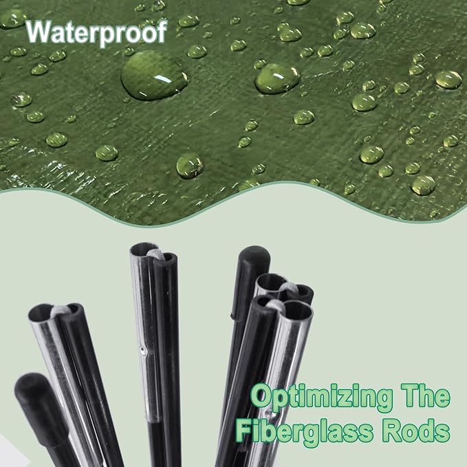 36" Tabletop Plant Cover w/Waterproof Base Ventilation Window for Winter