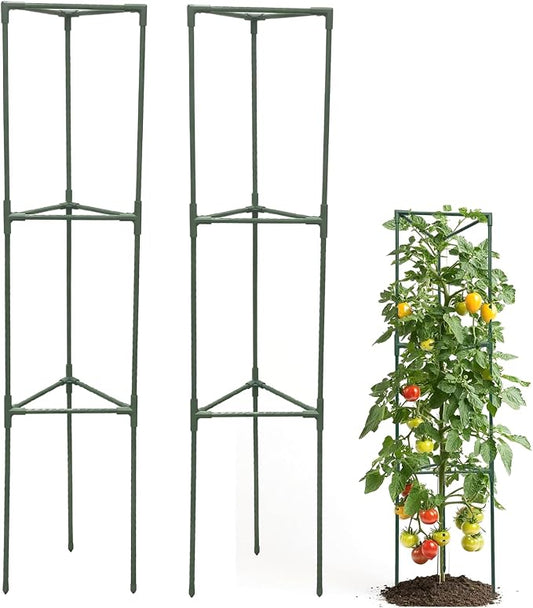 Tomato Cages for Garden,2 Pack 50in Tall Tomato Plant Support Stakes Adjustable Heavy Duty Steel Plant Tower Stakes, Updated Cucumber Trellis Garden Cages for Climbing Plants Vegetable Flowers