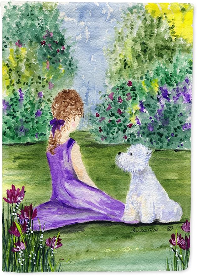 Caroline's Treasures SS8246GF Westie Garden Flag Mailbox Flag Decorative Yard Flag Banner Outside Patio Artwork Yard Flower Beds, Garden Size, Multicolor