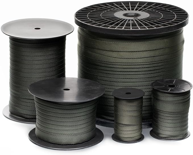 Tree Straps for Staking, Tree Ties for Plant Support, 3/4 Inch Width Guying Material Webbing Garden Strap for Outdoor Tree Straightening, 1500 Lbs Strength (Army Green) - 100 Feet