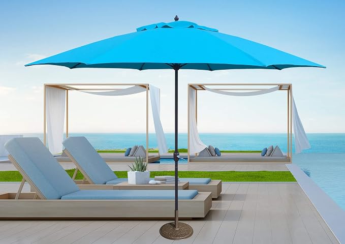 Tropishade 11' Umbrella with Premium Turquoise Olefin Cover (Base not included)