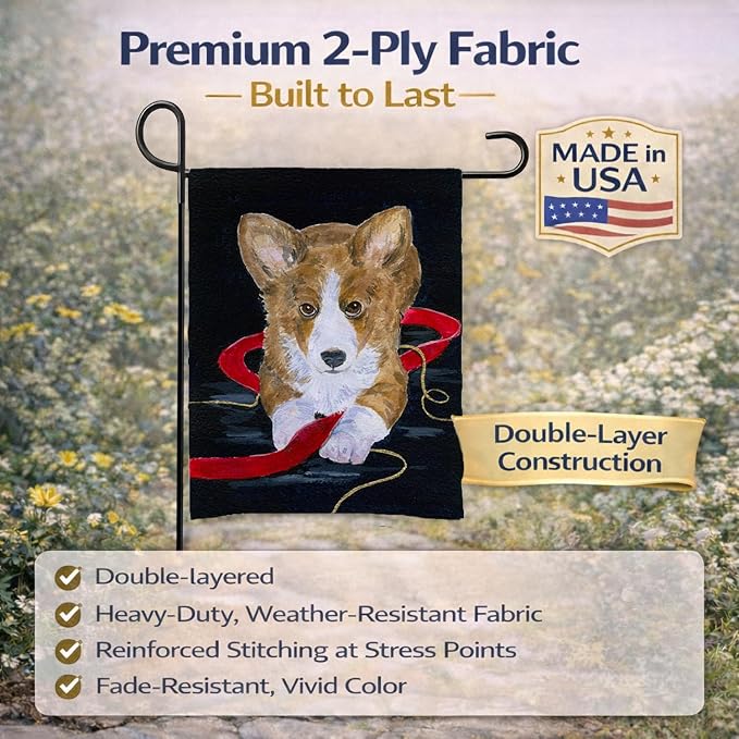 Caroline's Treasures SS8570GF Corgi Garden Flag Mailbox Flag Decorative Yard Flag Banner Outside Patio Artwork Yard Flower Beds, Garden Size, Multicolor