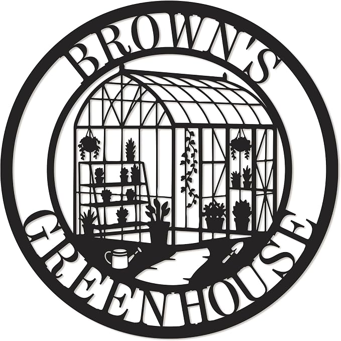 Custom Metal Garden Greenhouse Sign – Personalized Hanging Outdoor Garden Decor, Gift for Mom, Grandma, Greenhouse Sisters