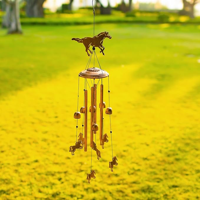 Horse Wind Chimes for Outside,Horse Gifts for Women Men/Memorial Gift/Sympathy Gift/Birthday Gifts Metal windchimes Outdoors/Indoors,Garden Decor,Patio,Home,Porch,Yard Decorations