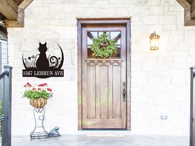 Personalized Address Sign, Personalized House Numbers, Custom Metal House Sign, Metal Address Sign, Custom House Number Sign, Address Plaques for House Numbers, House Number Plaque(B)