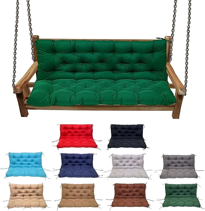 Swing Cushion Replacement Outdoor Porch Waterproof Bench Cushion 2-3 Seater Washable Bench Replacement Cushions for Outdoor Patio Porch Swing Cushions