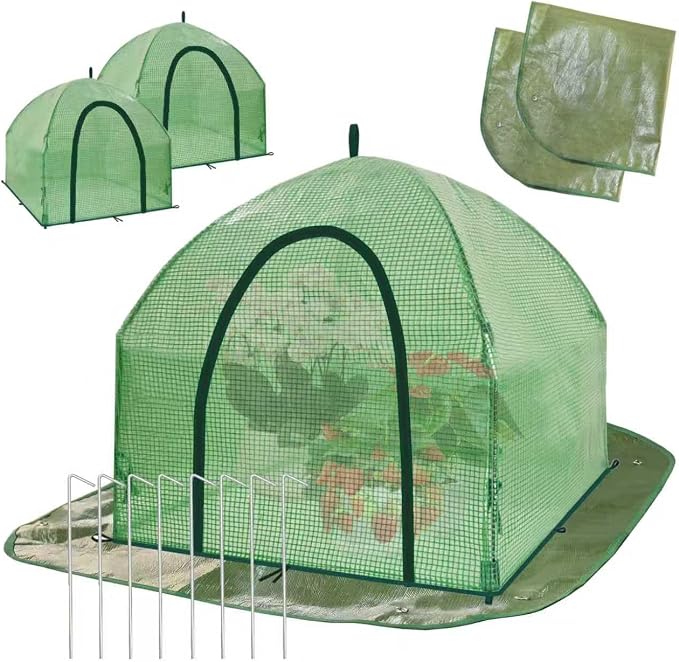 36" Tabletop Plant Cover w/Waterproof Base Ventilation Window for Winter