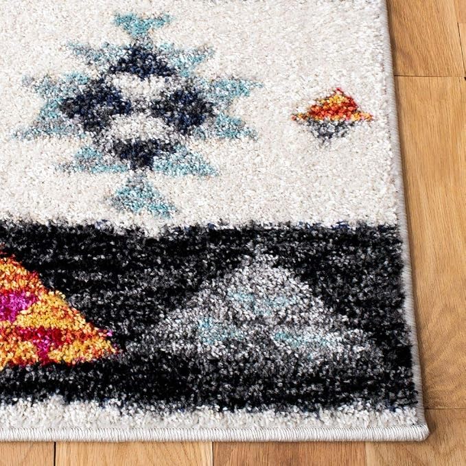 SAFAVIEH Adirondack Collection Area Rug - 9' x 12', Grey & Red, Boho Tribal Design, Non-Shedding & Easy Care, Ideal for High Traffic Areas in Living Room, Bedroom (ADR245F)
