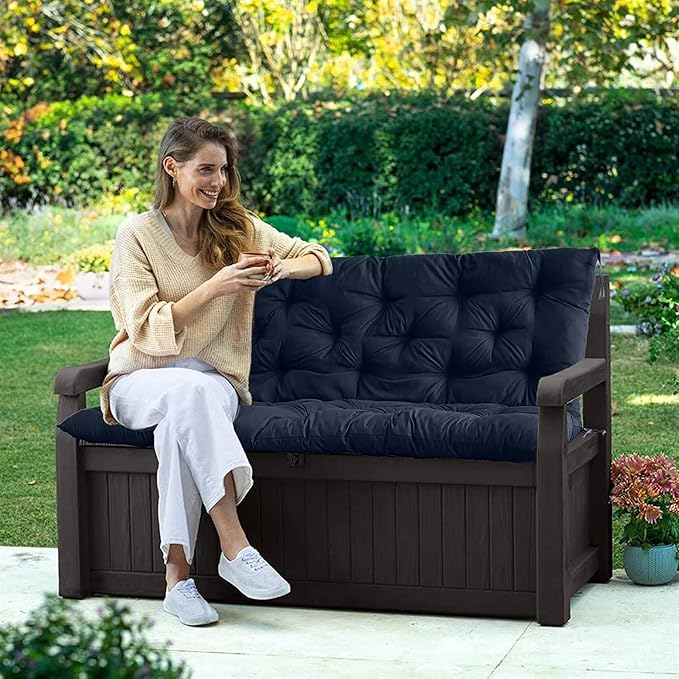 Swing Cushion Replacement Outdoor Porch Waterproof Bench Cushion 2-3 Seater Washable Bench Replacement Cushions for Outdoor Patio Porch Swing Cushions