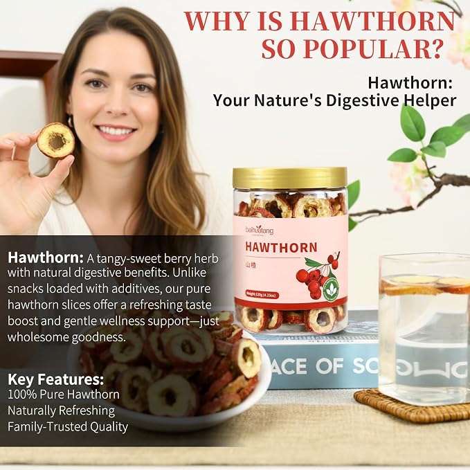 Baihuatang Natural Dried Hawthorn Slices Hawthorn Berries Hawthorn Berry tea 4.2oz/120g Hawthorn Slices Shanzha 无核 山楂 山楂干