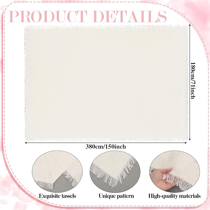 Beeveer 71x150'' Extra Large Outdoor Picnic Blanket with Pink Table Runner 12 Napkins and 12 Pink Floor Pillow Cushions for Picnic Party Camping Wedding Bachelorette Birthday Baby Shower Decor
