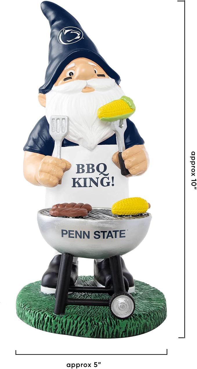 FOCO NCAA Unisex-Adult NCAA College Team Logo Grill Garden Statue Outdoor Gnome 10"