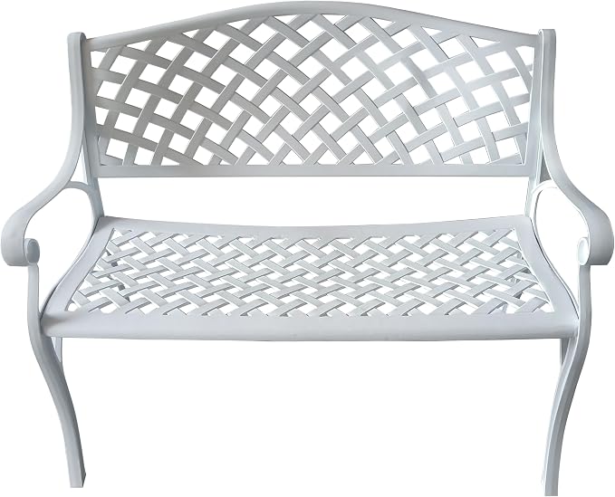 Oakland Living Outdoor Aluminum Modern Patio Bench Loveseat