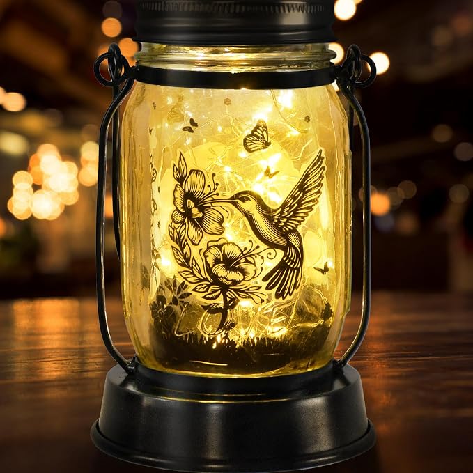 kyoryuger for Mom Solar Lanterns Outdoor Garden Decor Valentine's Day Gifts for Women Hummingbird Gift for Women Mom Grandma Sister Birthday Solar Light for Yard, Patio,Porch,Torch