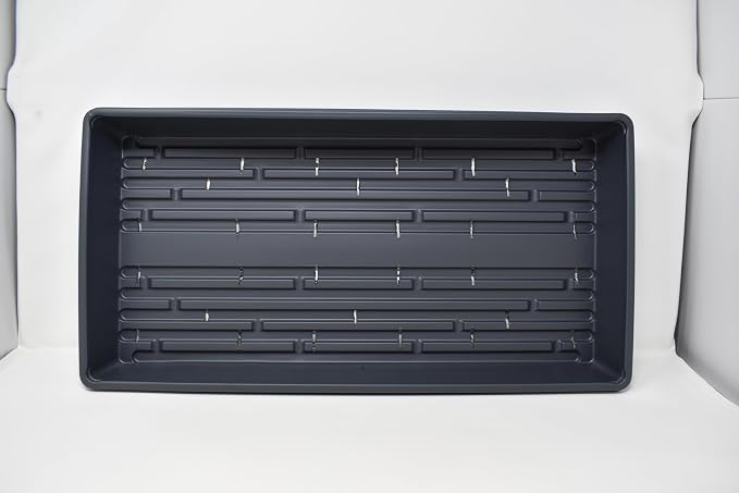 10 Plant Growing Trays (with Drain Holes) - 20" x 10" - Perfect Garden Seed Starter Grow Trays: for Seedlings, Indoor Gardening, Growing Microgreens, Wheatgrass & More - Soil or Hydroponic