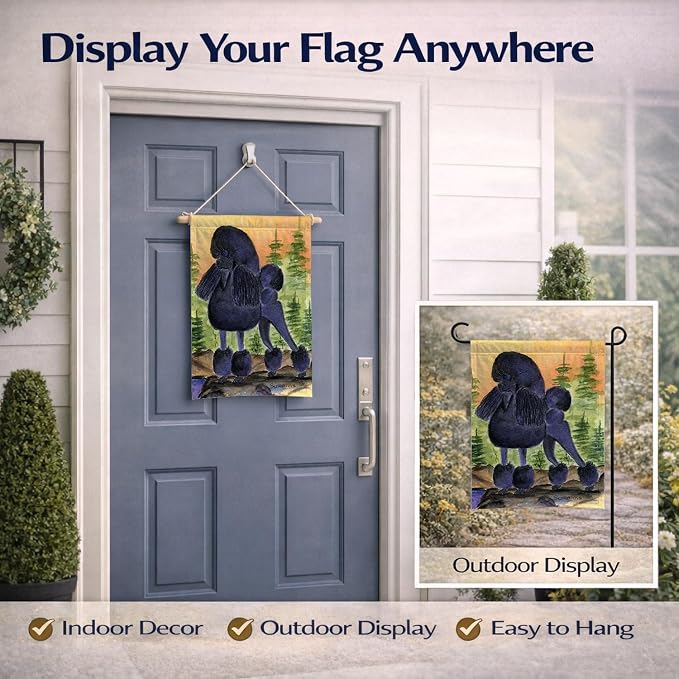 Caroline's Treasures SS8196BGF Poodle Garden Flag Mailbox Flag Decorative Yard Flag Banner Outside Patio Artwork Yard Flower Beds, Garden Size, Multicolor