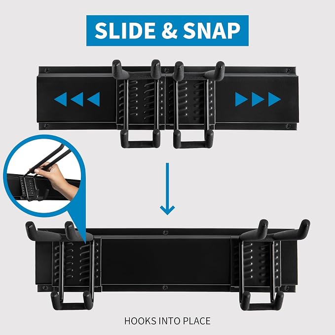 Precision Defined Garage Shovel And Rake Tool Organizer 48" 330lbs Capacity | Wall Mount Garden Tool Organizer, Garage Storage Rack, And Shed Organizer With Adjustable Hooks For Versatile Storage Options