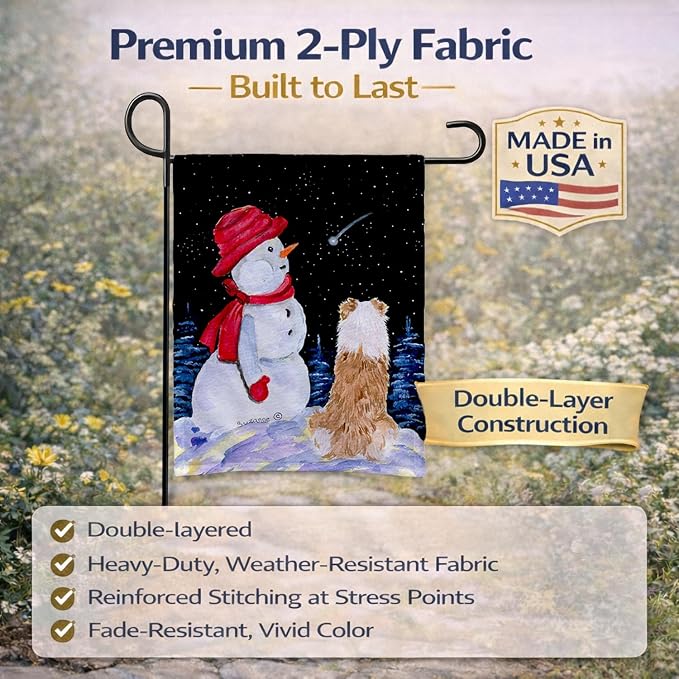 Caroline's Treasures SS8573GF Australian Shepherd Garden Flag Mailbox Flag Decorative Yard Flag Banner Outside Patio Artwork Yard Flower Beds, Garden Size, Multicolor