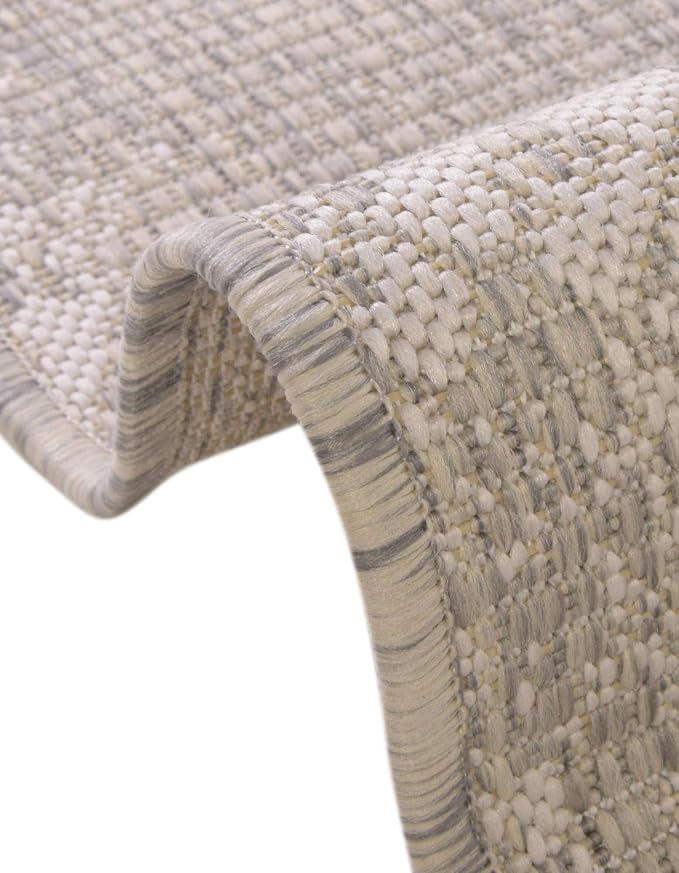 Unique Loom Outdoor Bohemian Collection Area Rug - Anthro (3' 3" x 14' 1" Runner, Gray/ Ivory)