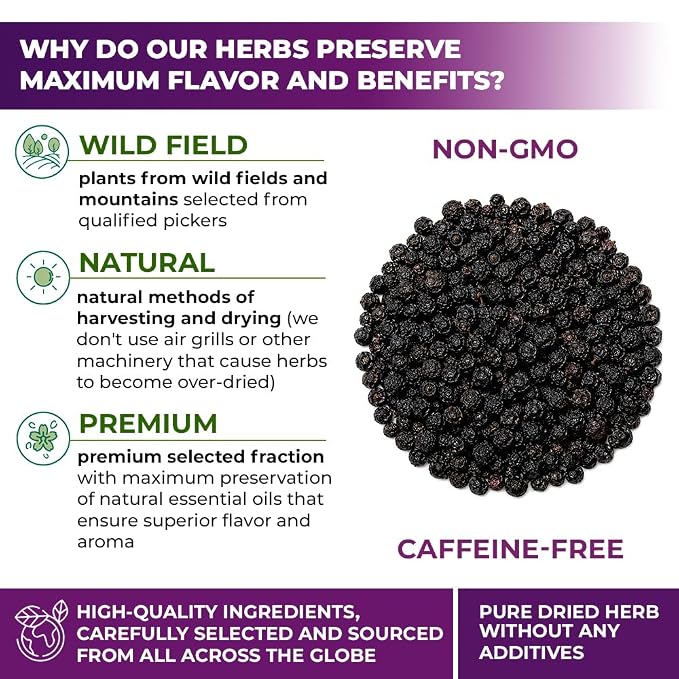 2 oz. Blackcurrant Fruit Herbal Tea (Ribes Nigrum) - 56g Dried Blackcurrant Berries Herb Té De Grosella Negra