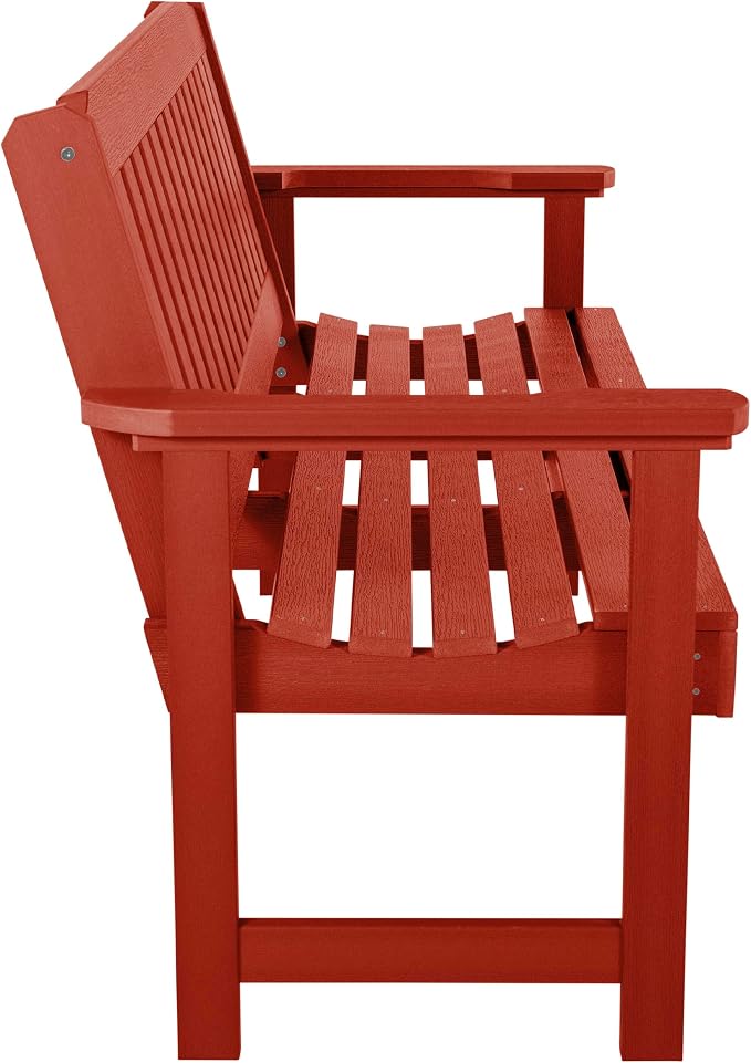 highwood Lehigh Garden Bench, 5 Feet, Rustic Red