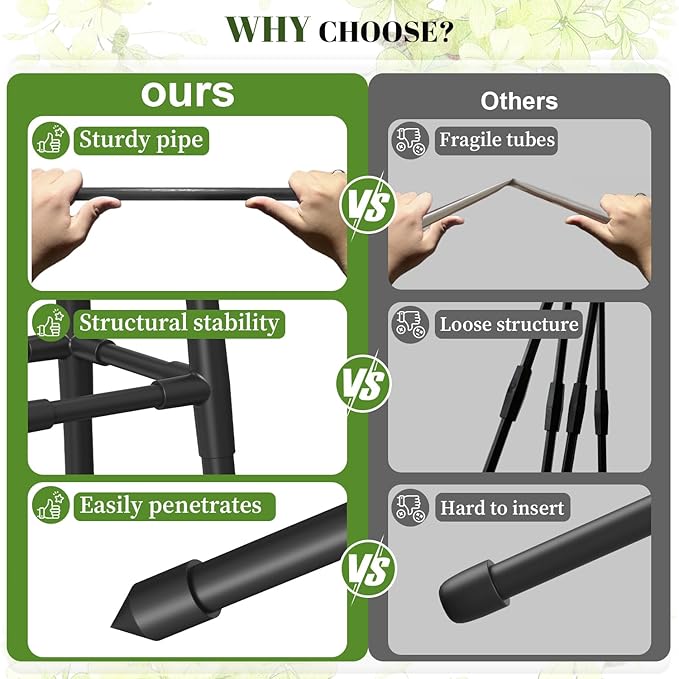 Alisisfores 5.2 FT Obelisk Trellis for Climbing Plants,Garden Trellis with Extra Thickened Plastic-Coated Metal Pipes, Outdoor & Indoor Garden Support for Potted Plants, Black