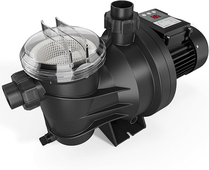 VINGLI 1.5 HP 6075 GPH Pool Pump, 110V Single Speed Self Priming Swimming Pool Pump, Powerful Copper Motor Water Circulation Pump with Filter Basket for Above Ground Pools Spas, US Plug