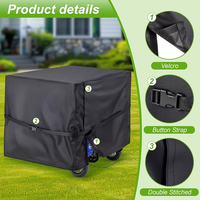 DVBB Outdoor Generator Covers Waterproof Heavy Duty 900D Oxford Portable Generator Cover Universal for 5000-10000 Watt Portable Generators (Black,32x24x24 in)