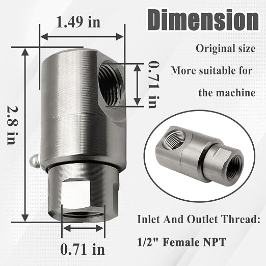 5024-Ni-AL 1/2 Inch Hose Reel Swivel Fitting Replacement, Swivel Fitting for Hose Reel 9SS8FP50XFP50-Ni-AL