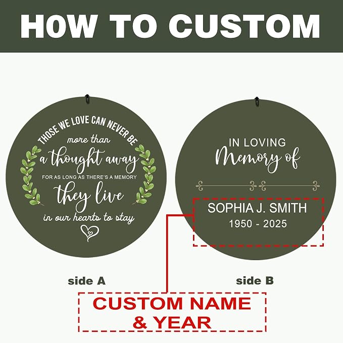 ASTARIN Memorial Wind Chimes for Loss of Loved One/Mother Personalized, Bereavement Wind Chimes Gift for Funeral, Indoor/Outdoor Windchime 30/36 inch(Produced in Texas)