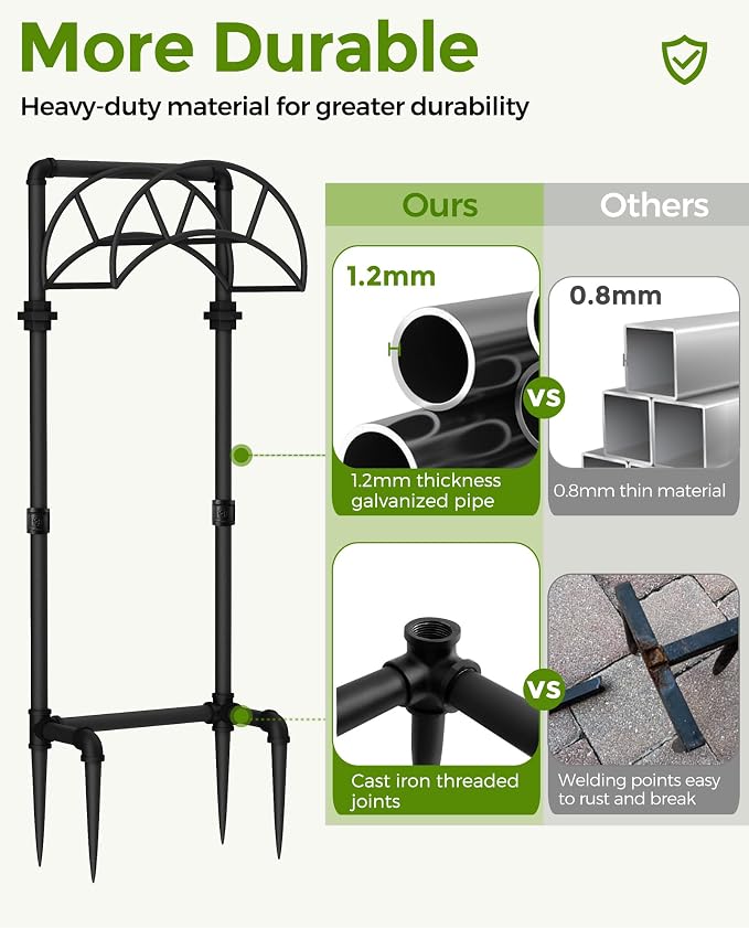 LAND·VOI Freestanding Garden Water Hose Storage Holder Stand for Outside, 160-Ft Hose Heavy Duty Metal Hanger Reel Organizer Outdoor Yard Lawn, Standing Keeper Rack with Ground Stake, Black GHH02B