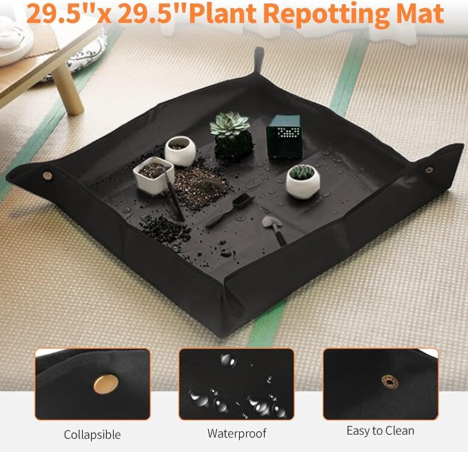 Bonsai Tools Set, 20 Pcs Gardening Succulent Tree Indoor Beginner Tool Kit, Include 262 Feet Bonsai Wire, 29.5"x29.5" Plant Repotting Mat, Leather Bag, Bonsai Scissors, Pruning Shears, Gifts for Women | Include 262 Feet Bonsai Wire, 29.5"x29.5" Plant R...