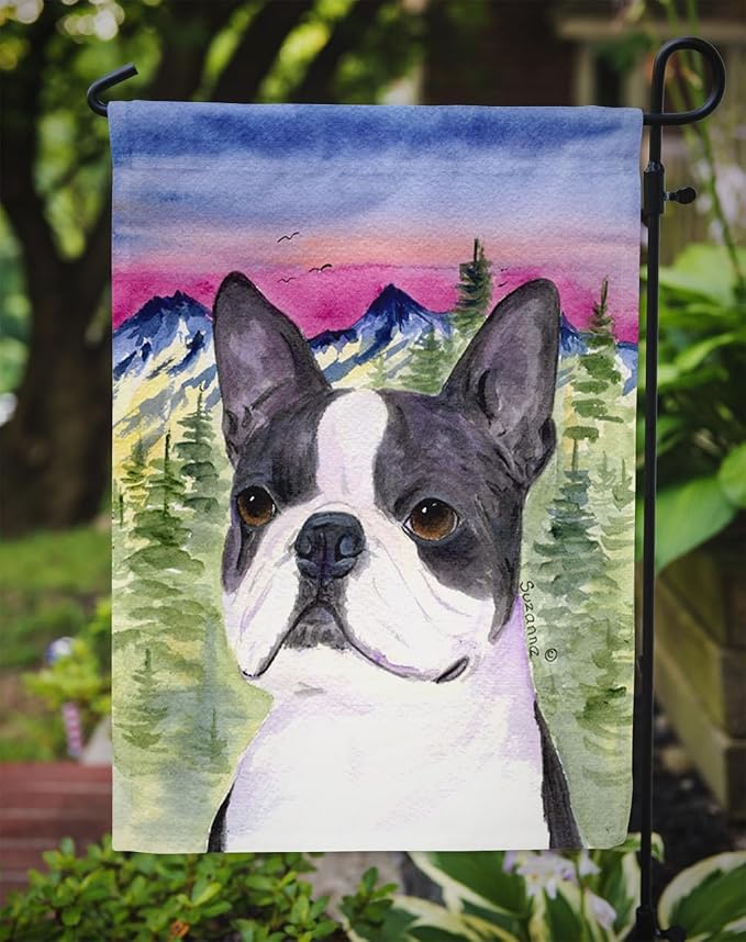Caroline's Treasures SS8339GF Boston Terrier Garden Flag Mailbox Flag Decorative Yard Flag Banner Outside Patio Artwork Yard Flower Beds, Garden Size, Multicolor