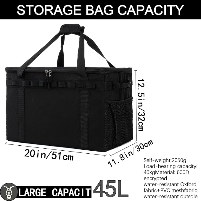 45L Camping Storage Bag, Tactical Camping Storage Bag | 600D is durable, waterproof, Suitable for camping, traveling, picnicking